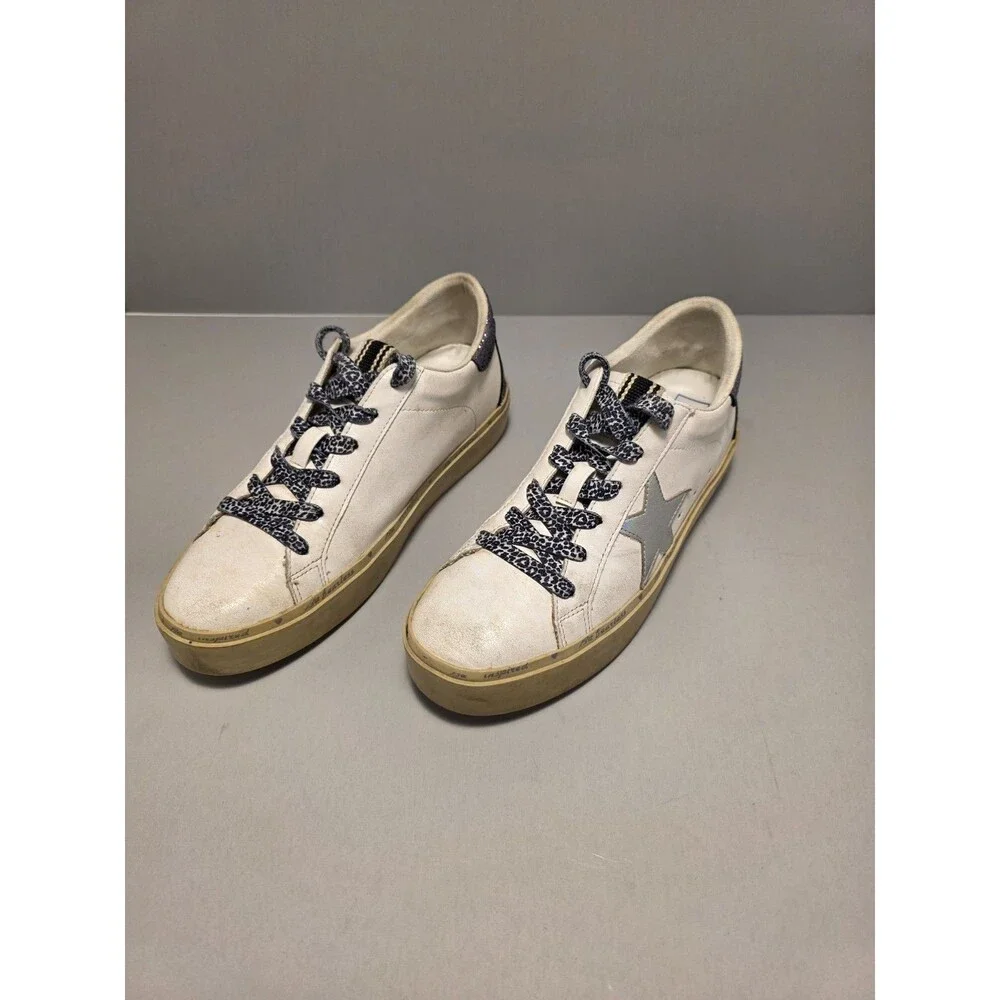Shu Shop  Reba Pink Glitter Silver Star Low Top Sneakers - Women's size 9